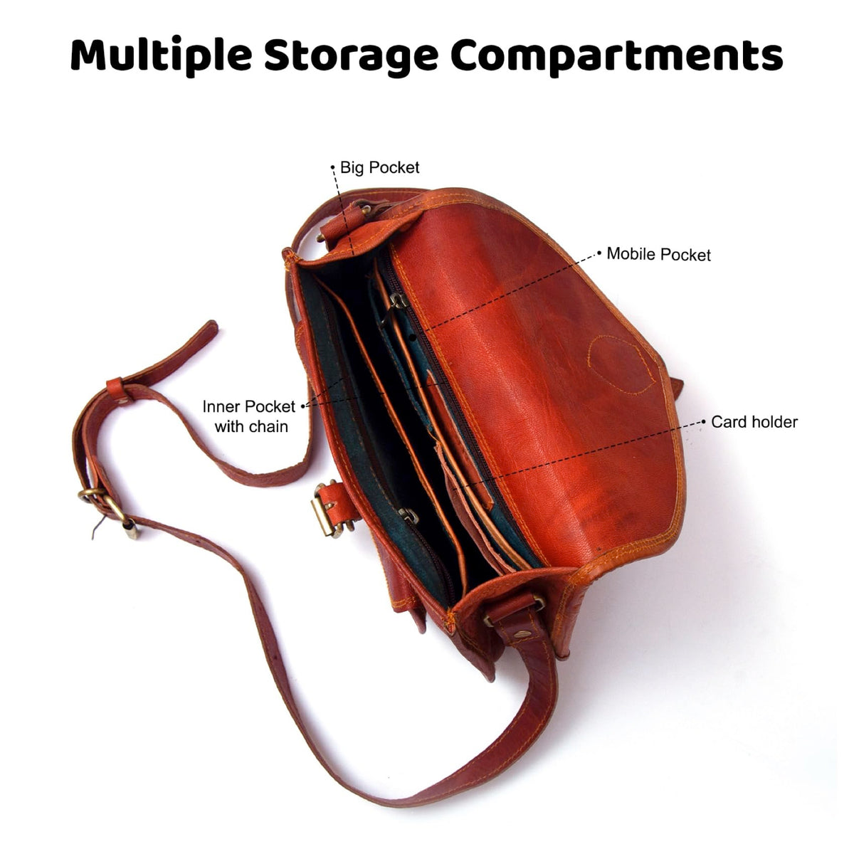 Genuine Leather Crossbody Satchel Bag W167126