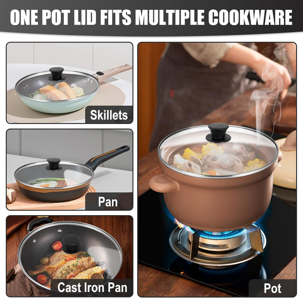 12 Inch Tempered Glass Pan Lid with Silicone Handle S26014