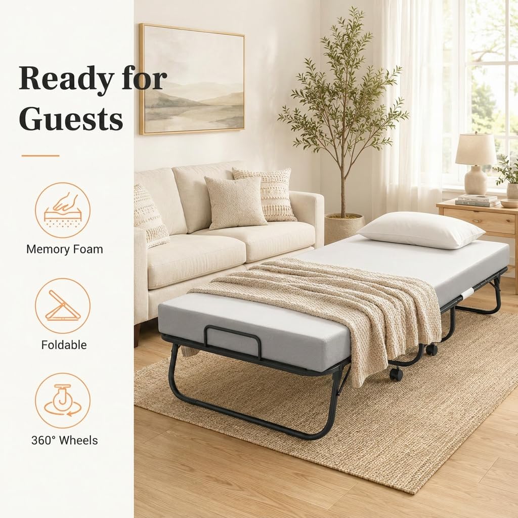 Folding Bed with Mattress Cot Size K5943