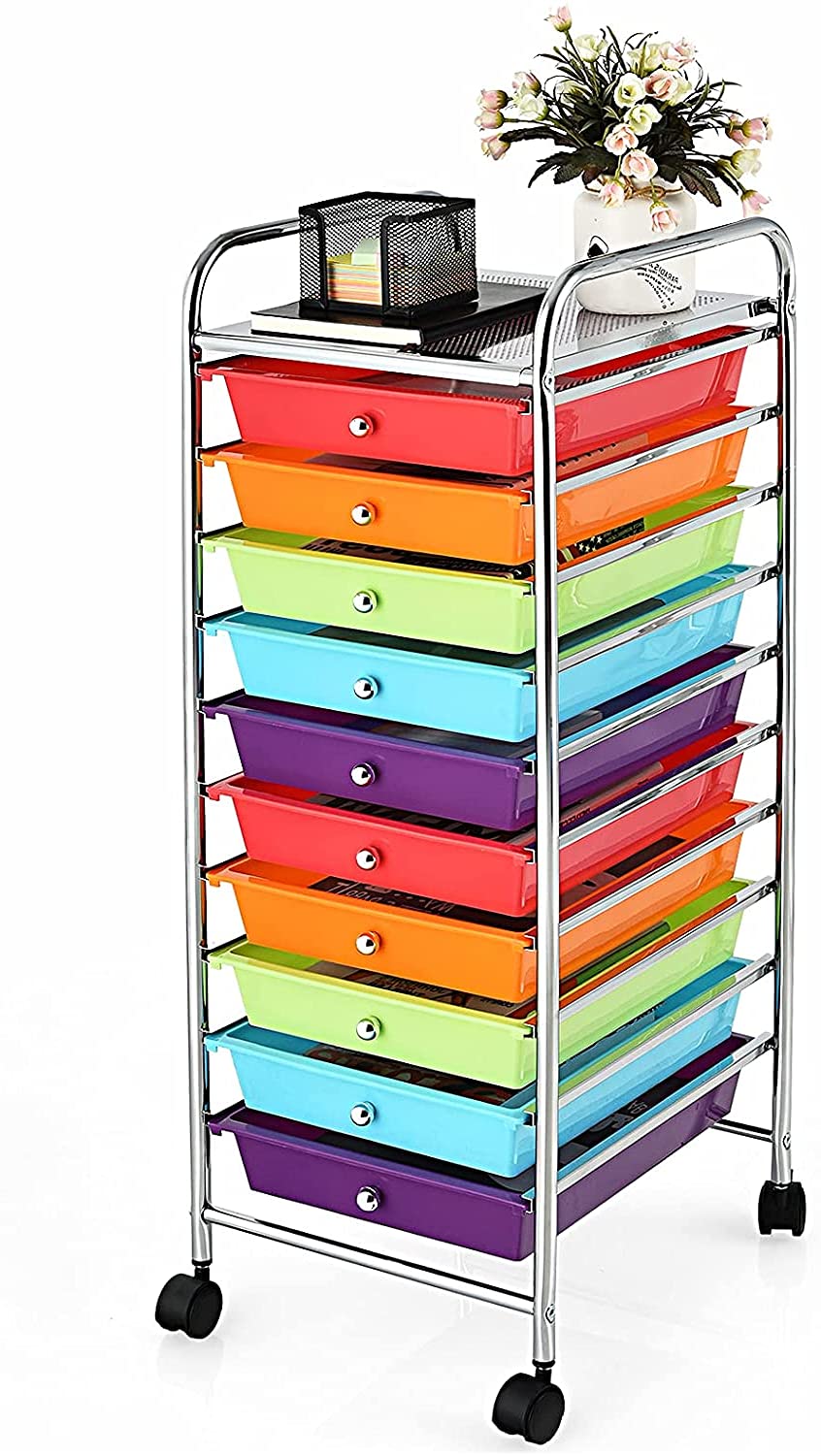 10 Drawer Rolling Storage Organizer Cart I19851