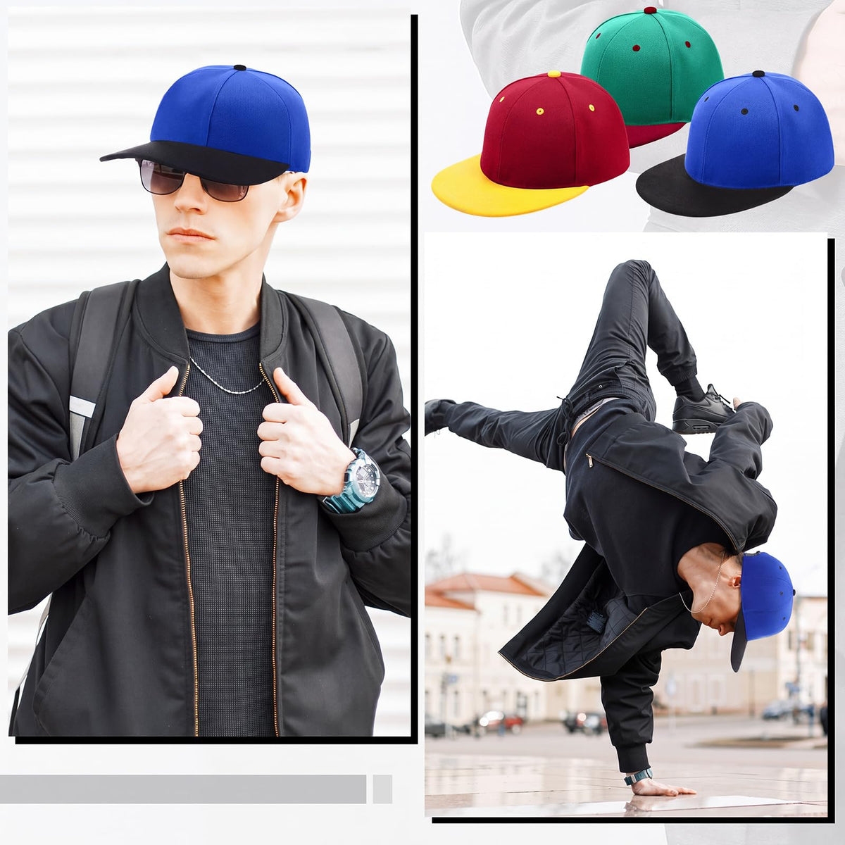 30 Pcs Flat Bill Snapback Hats Bulk Adjustable D589176
