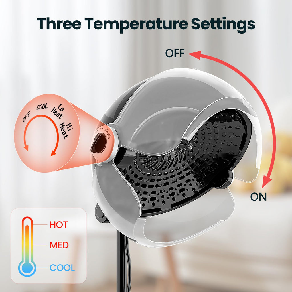 Ionic Hooded Hair Dryer 1875W Gray O32860