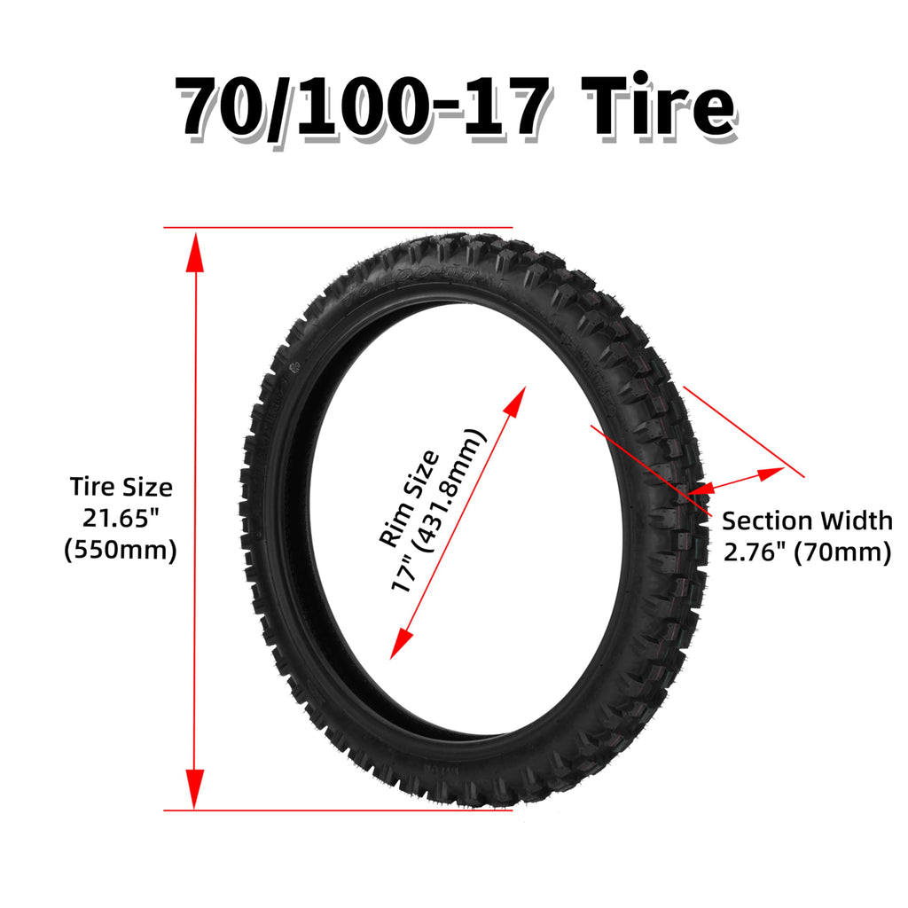 70/100-17 2.50/2.75-17 Off Road Motorcycle Tire and Inner Tube Set L929156