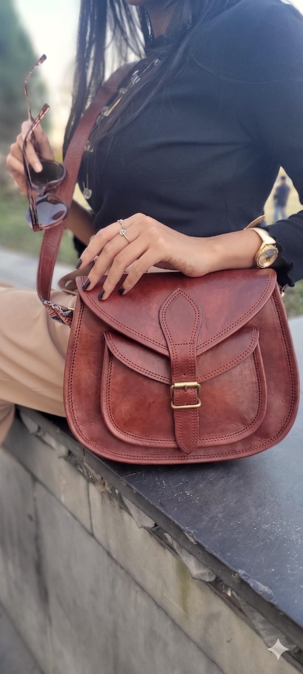 Genuine Leather Crossbody Satchel Bag W167126