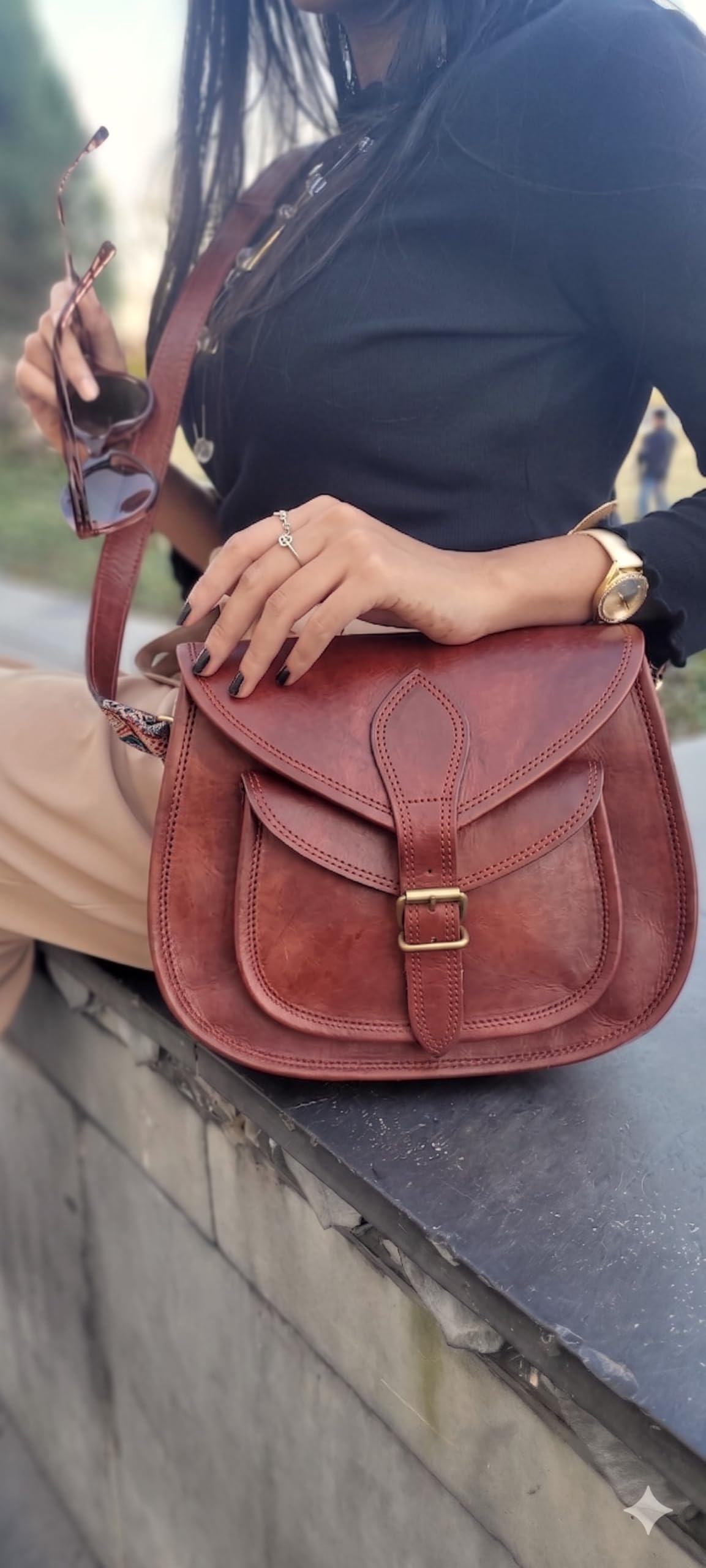 Genuine Leather Crossbody Satchel Bag W167126