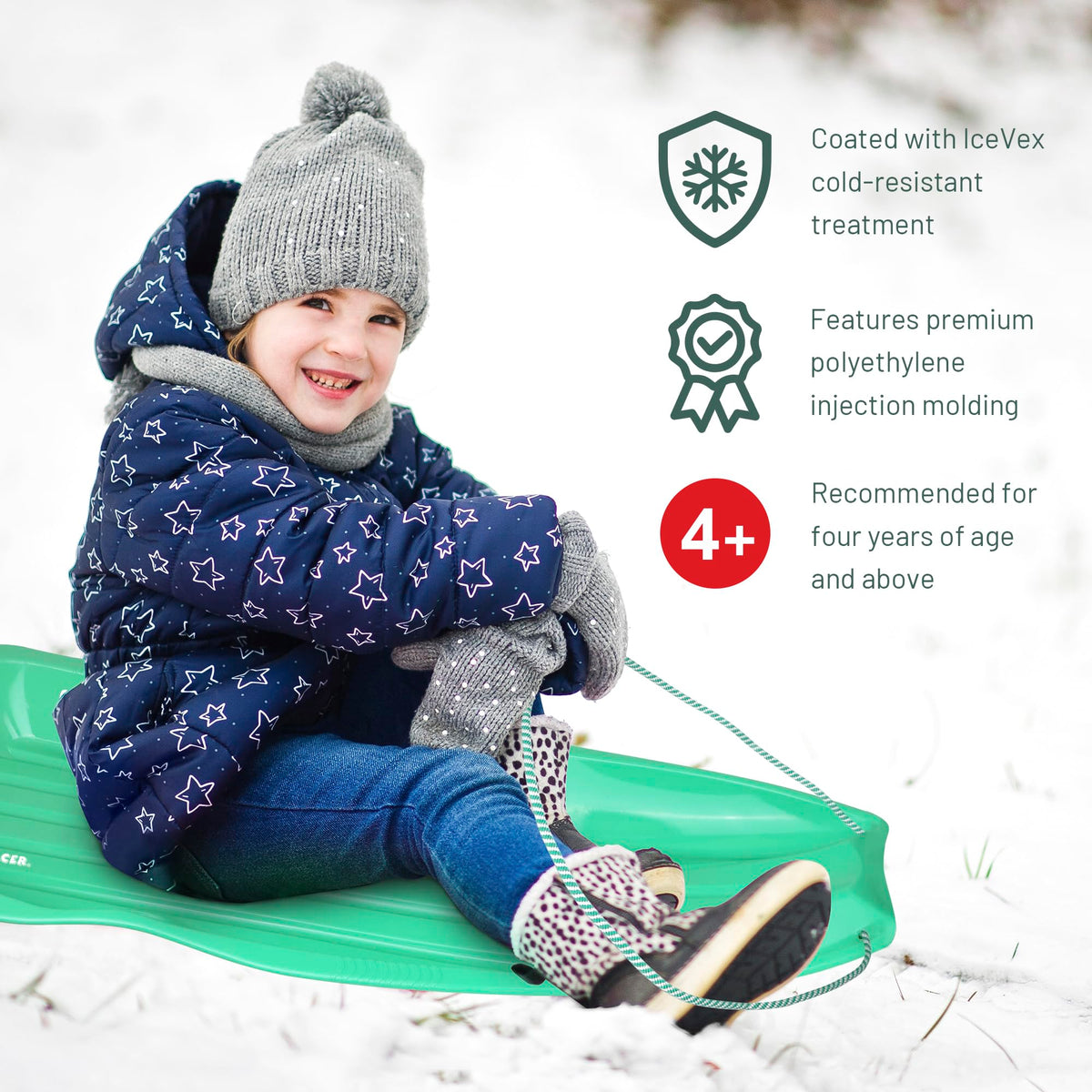 Downhill Toboggan Snow Sled B8427