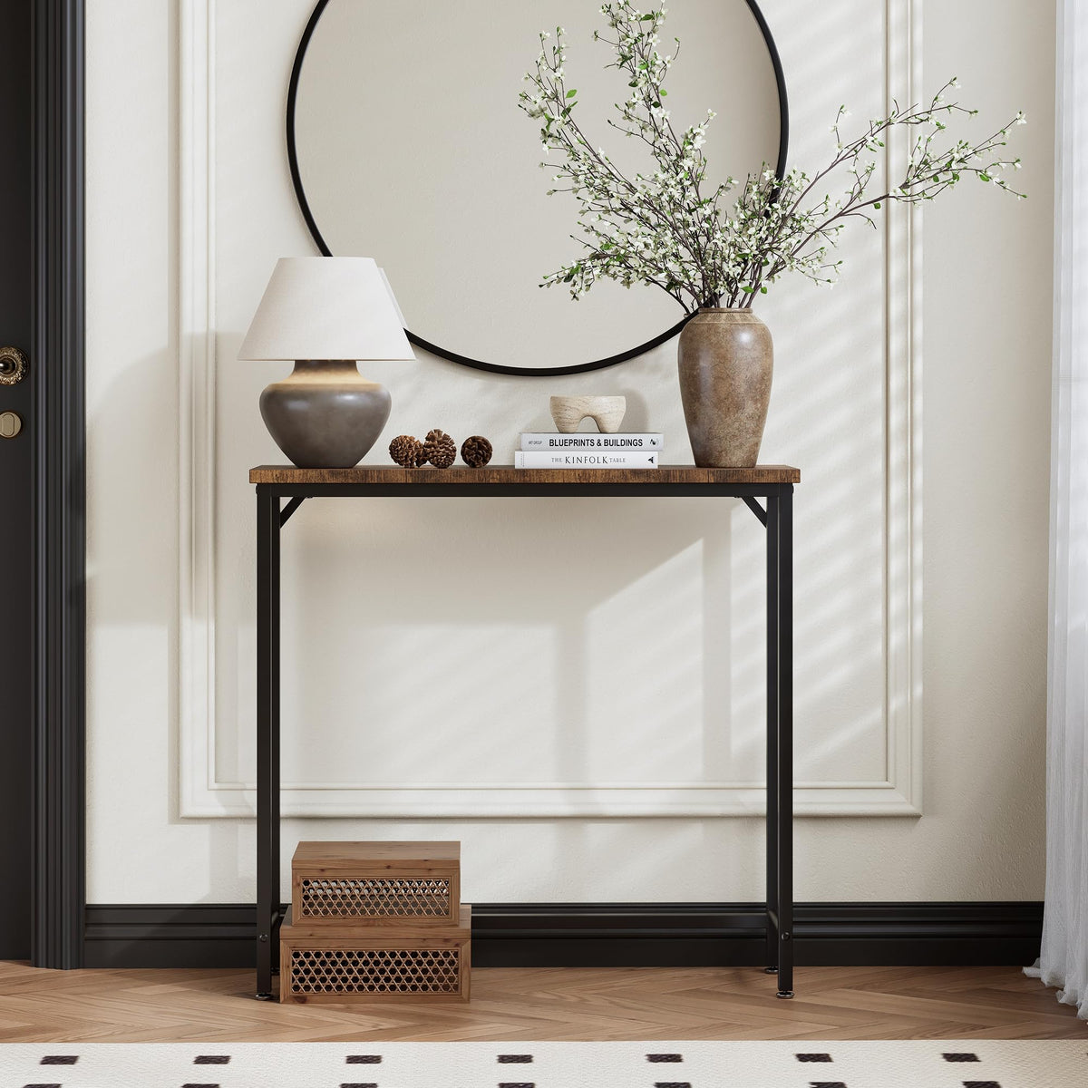 Brown Narrow Console Table S8012
