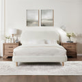 Queen Size White Boucle Bed Frame G9901
