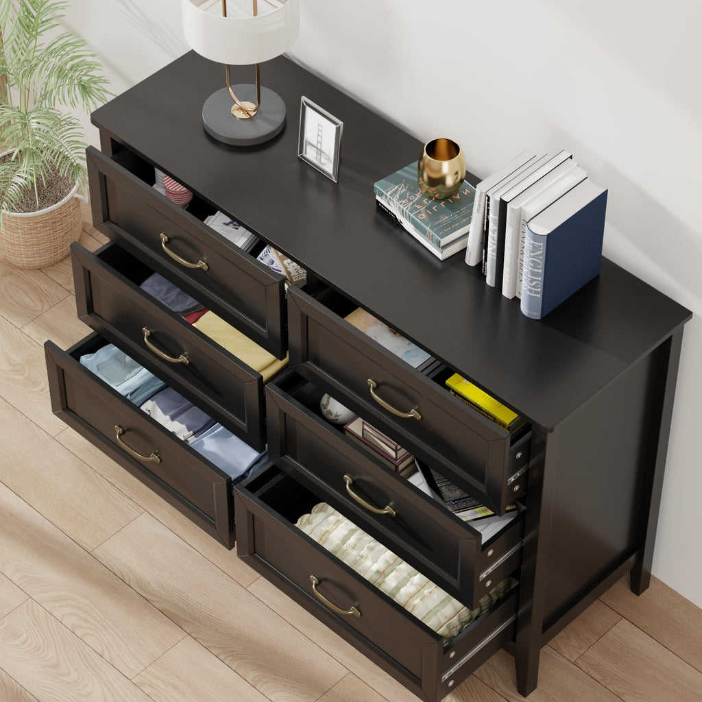 Black 6 Drawer Dresser L93313