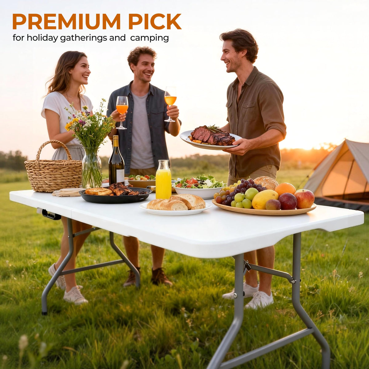 6ft Heavy Duty Folding Table White W7558