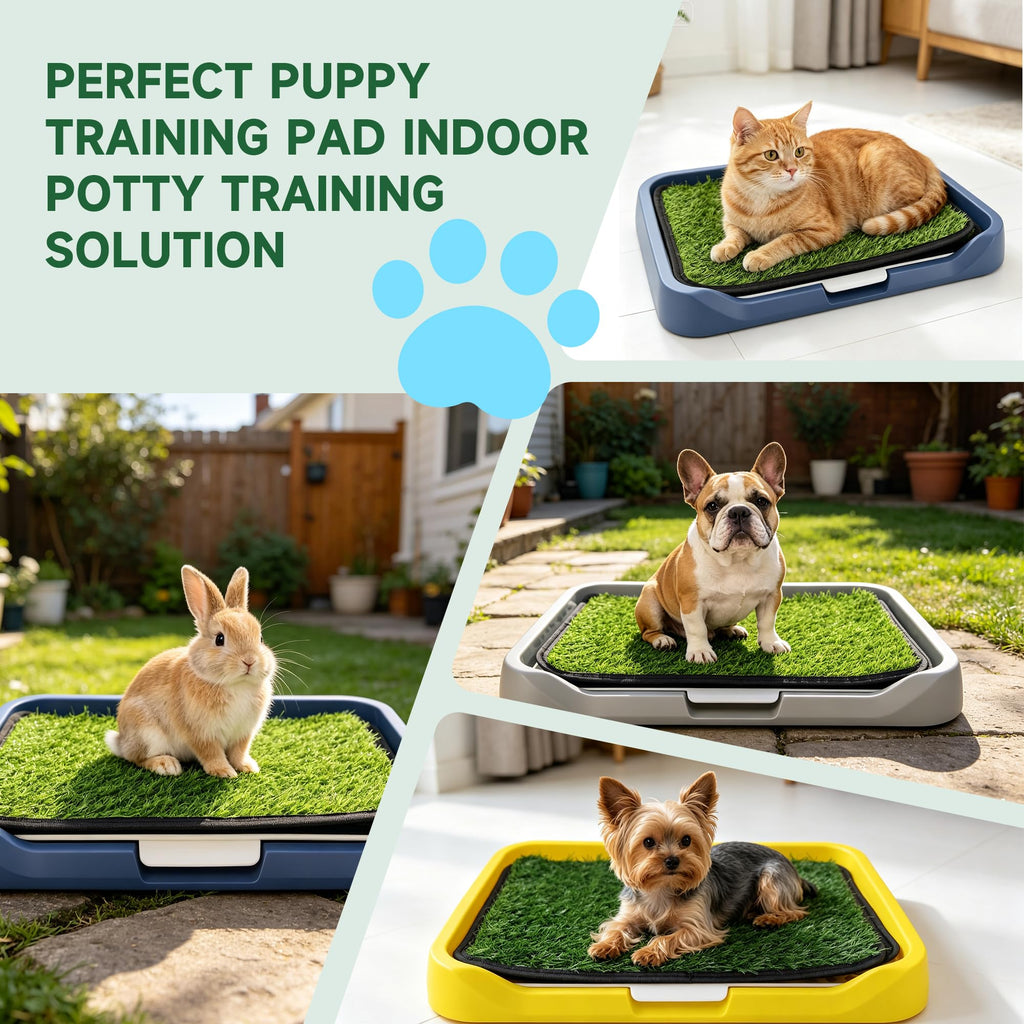 2Pack 18"x14" Artificial Dog Grass Potty Pad with Tray T363131
