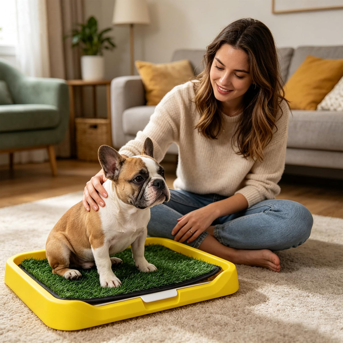 2Pack 18"x14" Artificial Dog Grass Potty Pad with Tray T363131