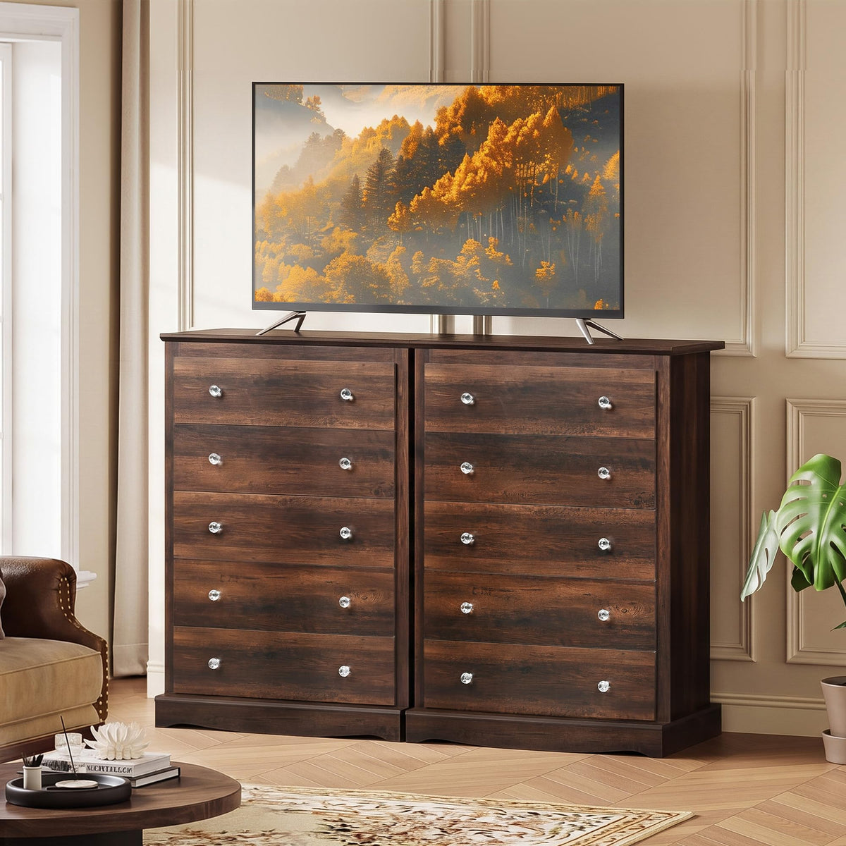 5 Drawer Rustic Brown Dresser A96204