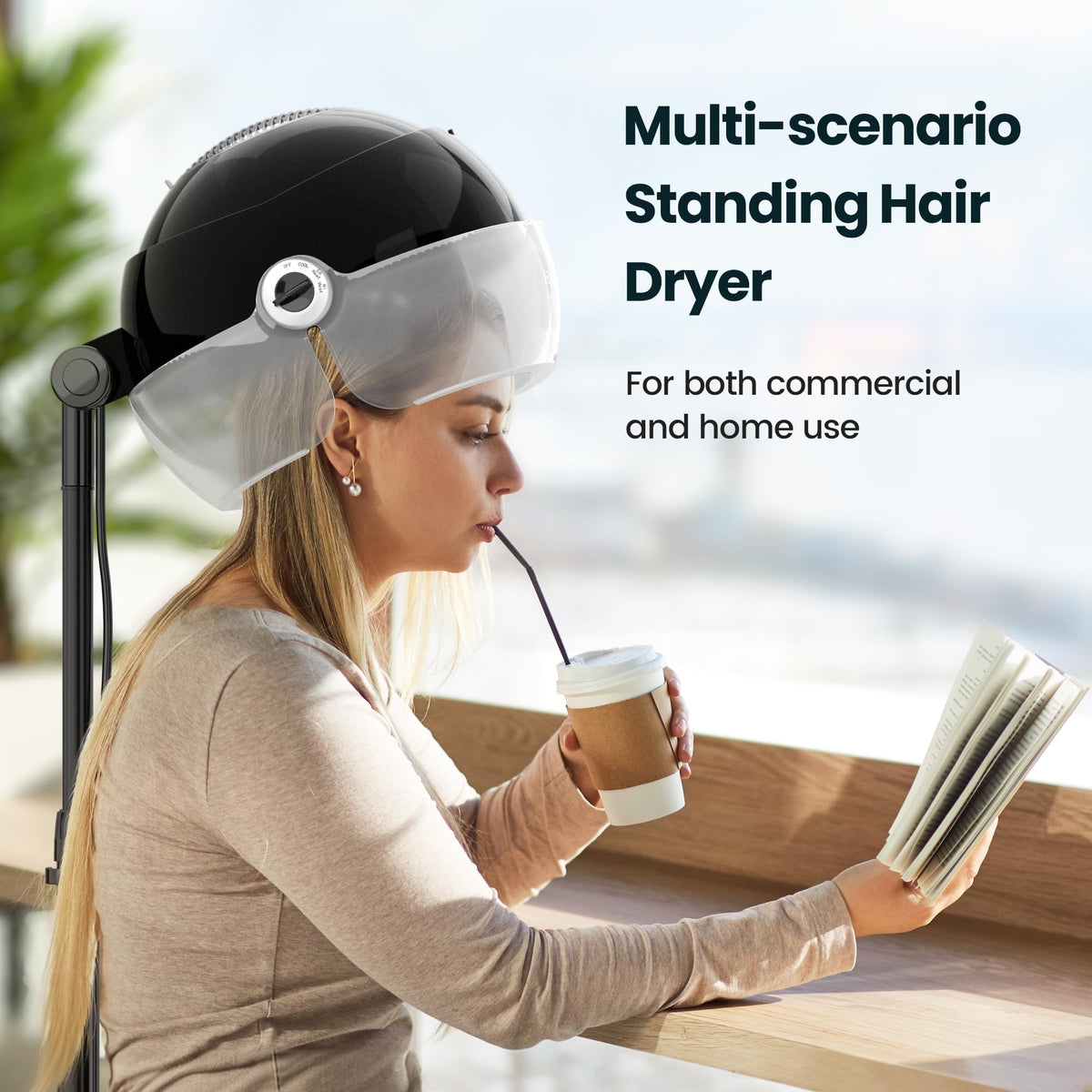 Ionic Hooded Hair Dryer 1875W Gray O32860
