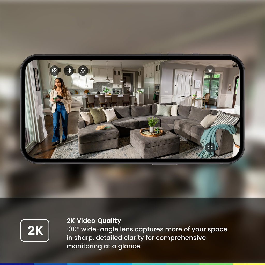 2K Smart Wi-Fi Indoor Security Camera with Night Vision E26986