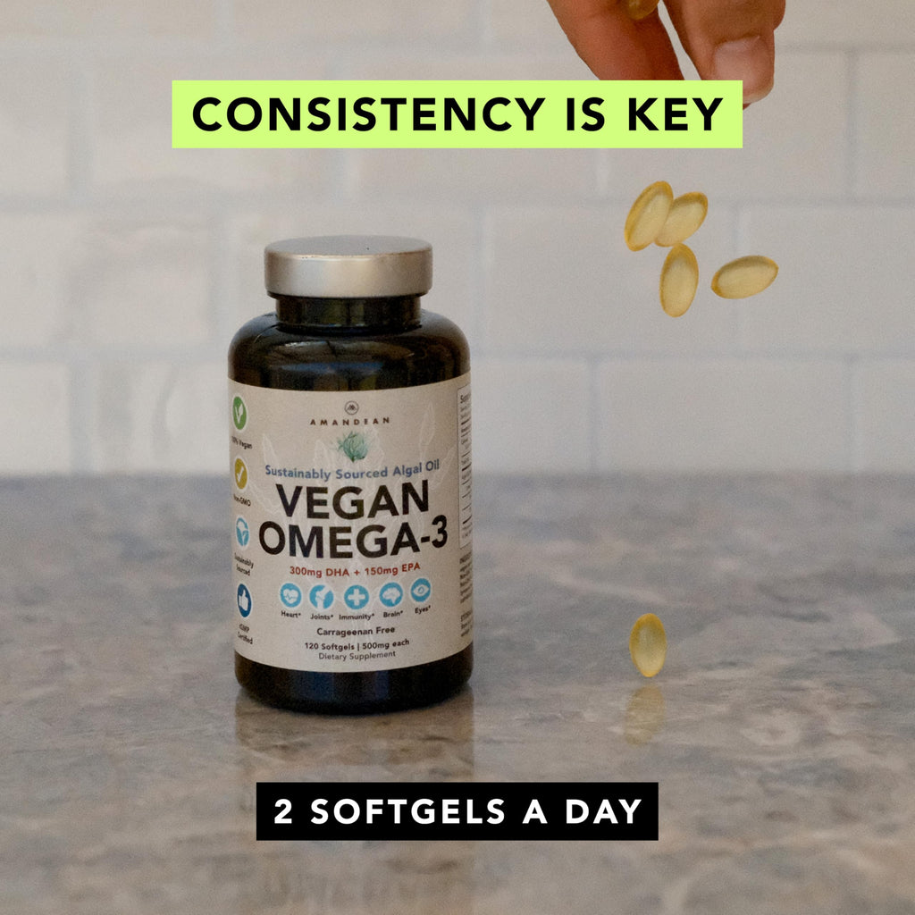 Vegan Omega-3 Algal Oil DHA EPA Softgels, 120ct V808145