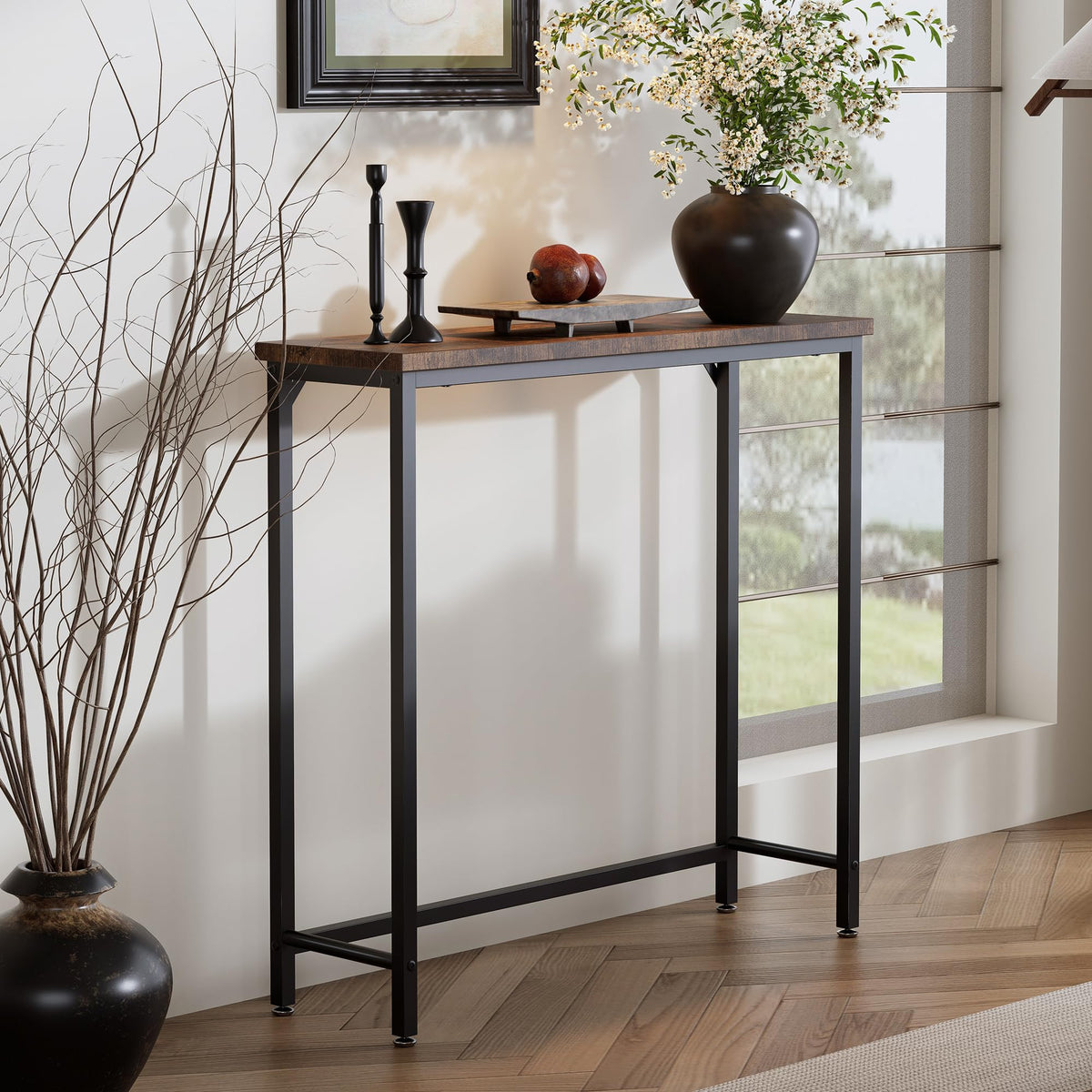 Brown Narrow Console Table S8012