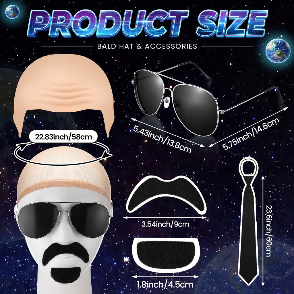 30 Pcs Bald Caps Costume Accessories Kit J445561