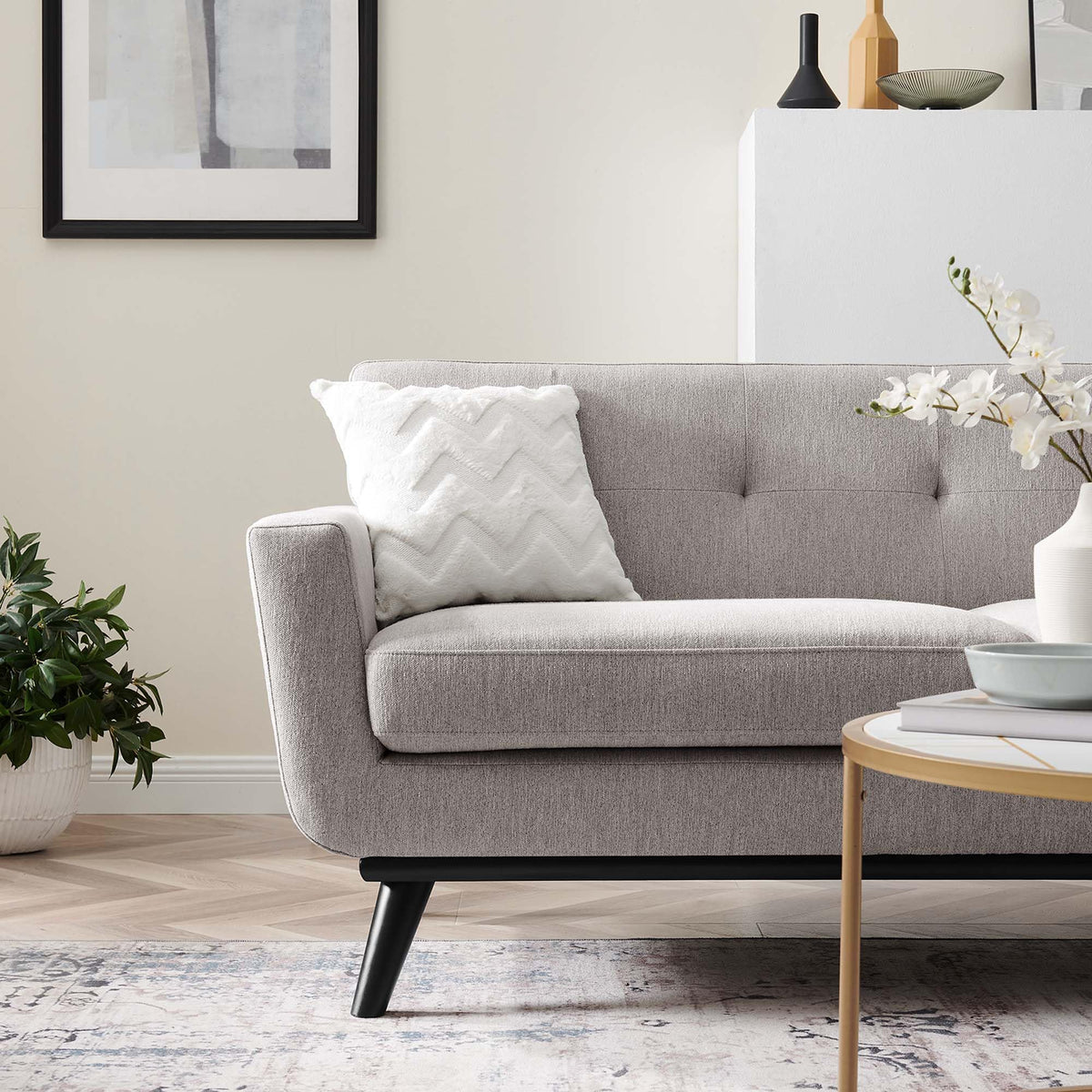 78 Inch Light Upholstered Loveseat G733866
