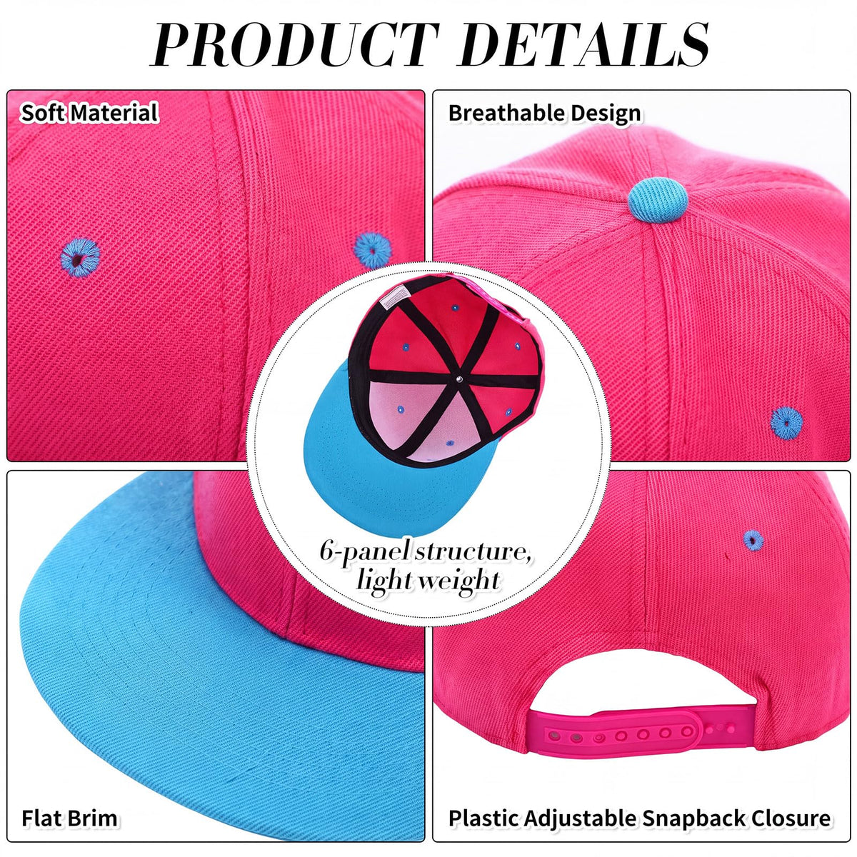 30 Pcs Flat Bill Snapback Hats Bulk Adjustable D589176