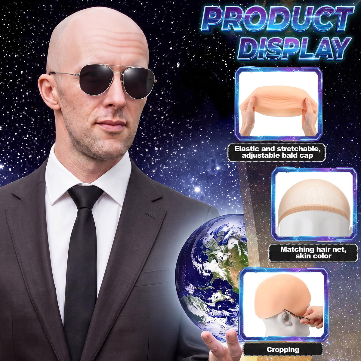 30 Pcs Bald Caps Costume Accessories Kit J445561