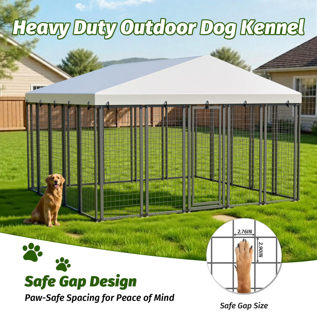 10x10 ft Heavy Duty Outdoor Dog Kennel R12266