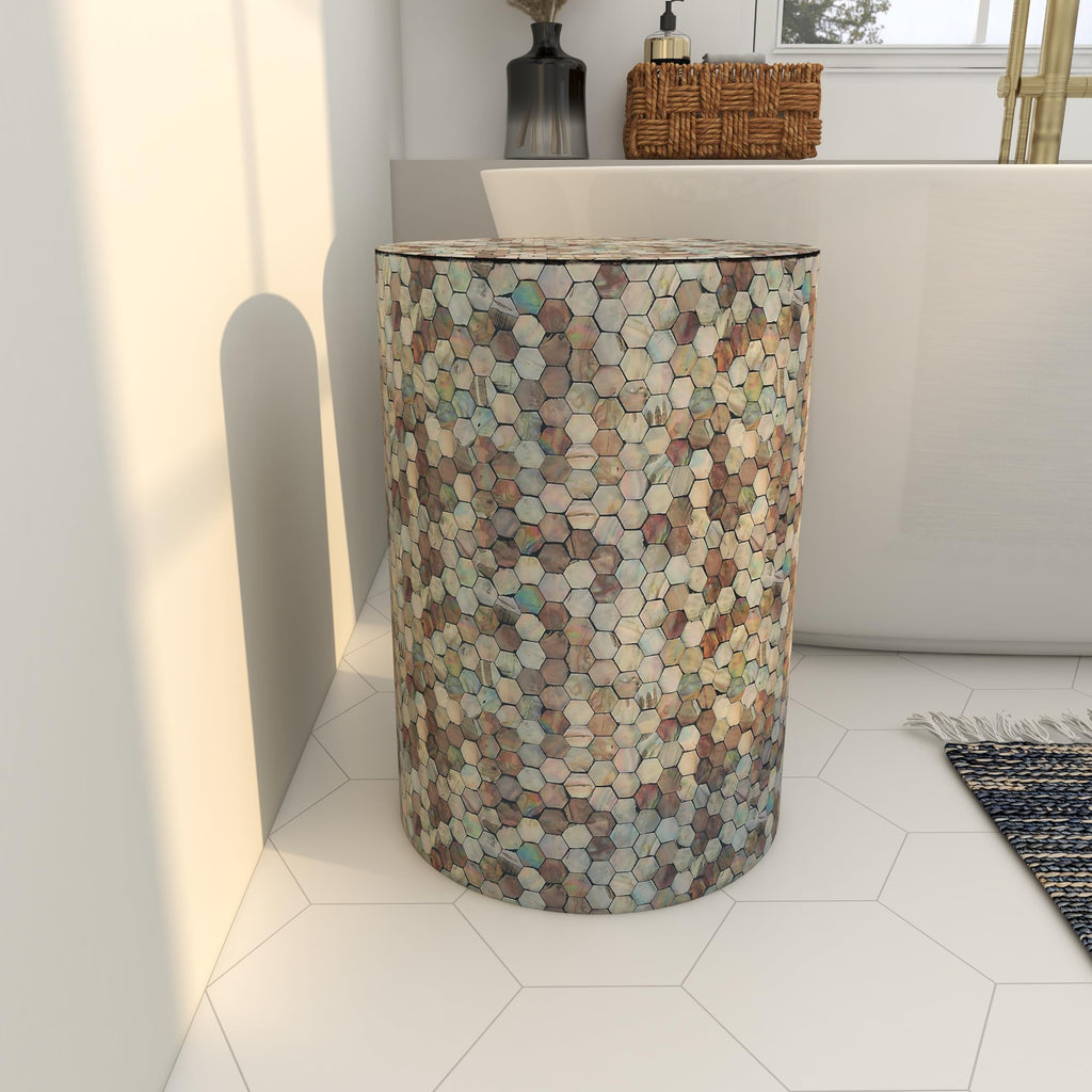 14" x 14" x 20" Multi Colored Mosaic Side Table J791710