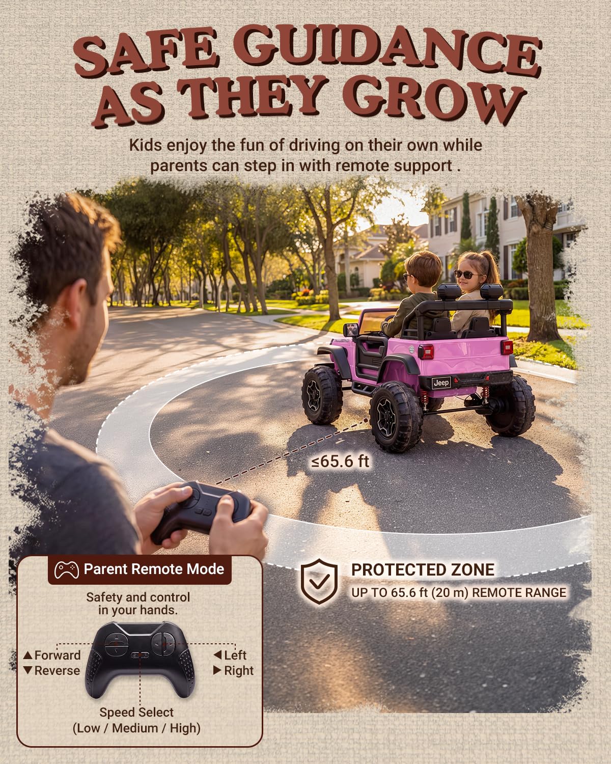 24V 2 Seater Ride on Car with Remote Control, Bluetooth (Pink) I11912
