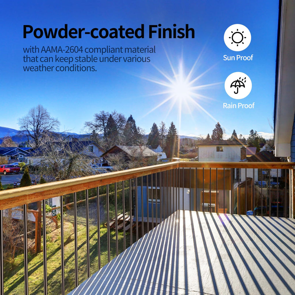 101 Pack 26" x 3/4" Black Round Aluminum Balusters T95114