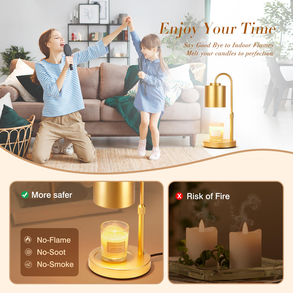 Height Adjustable Electric Candle Warmer Lamp with Timer & Dimmer J940036