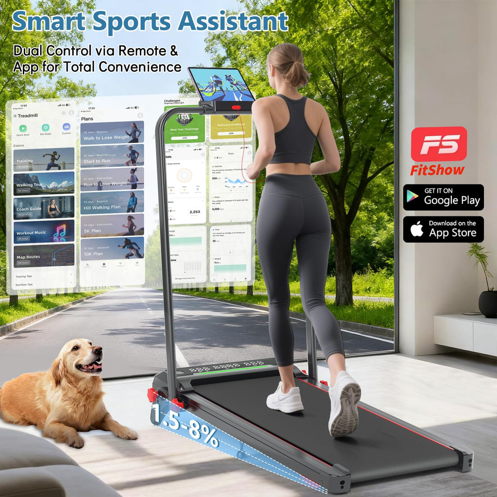Foldable Treadmill with Incline and Handle Bar J77660