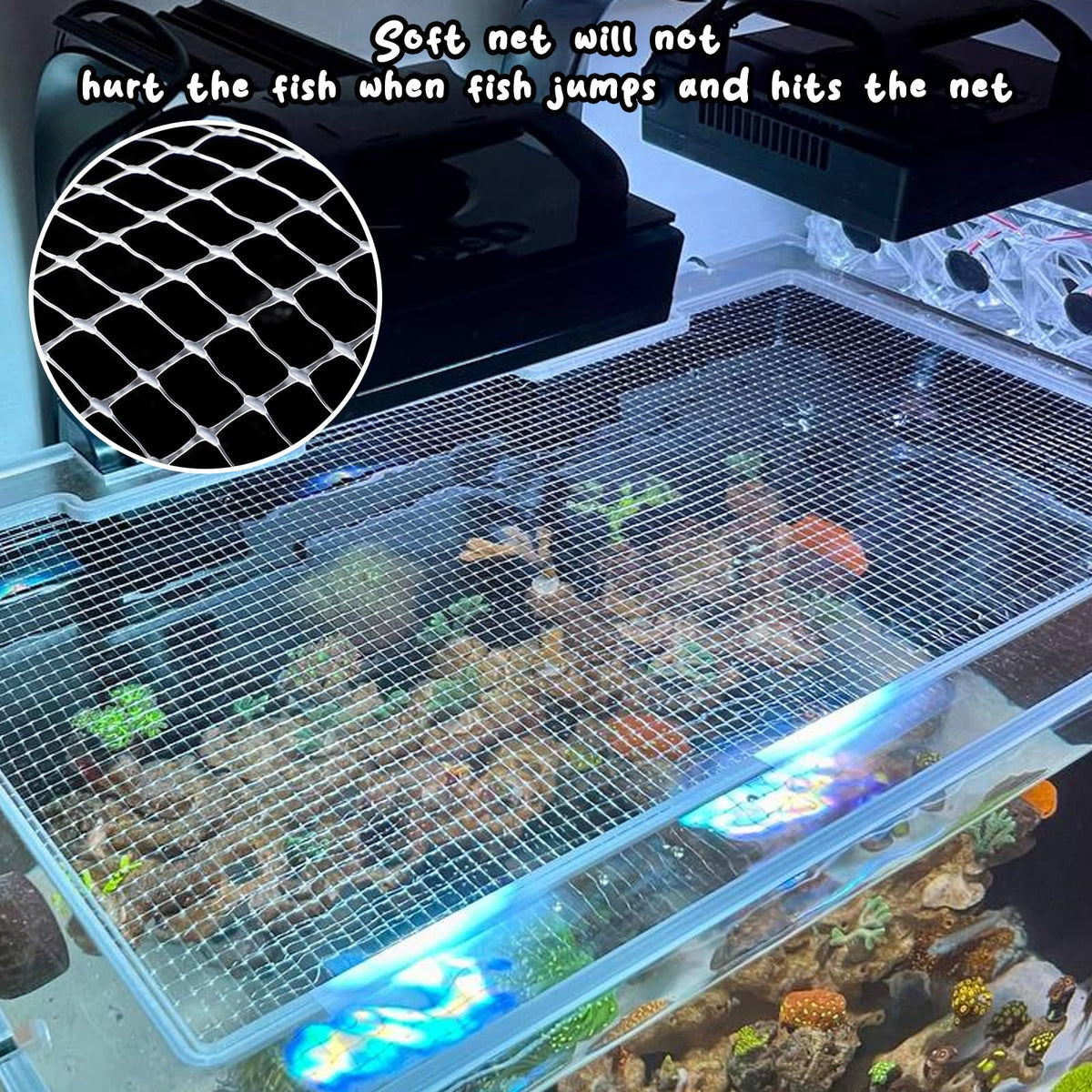 Mesh Netting Aquarium Lid 3.3 x 5 Feet Fish Tank Cover S2695