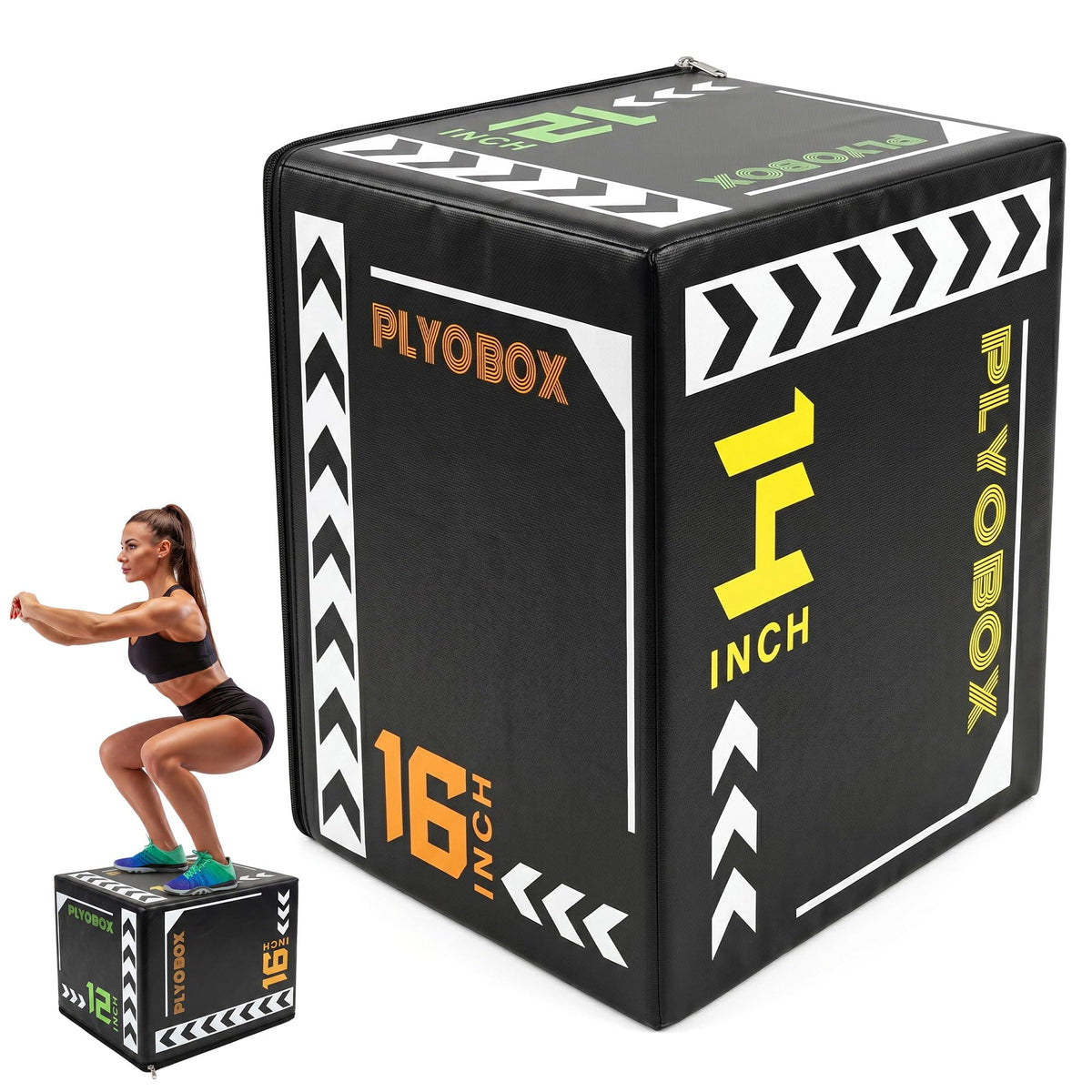 3 in 1 Foam Plyometric Jump Box, 12 14 16 Inch Soft Plyo Box Y167