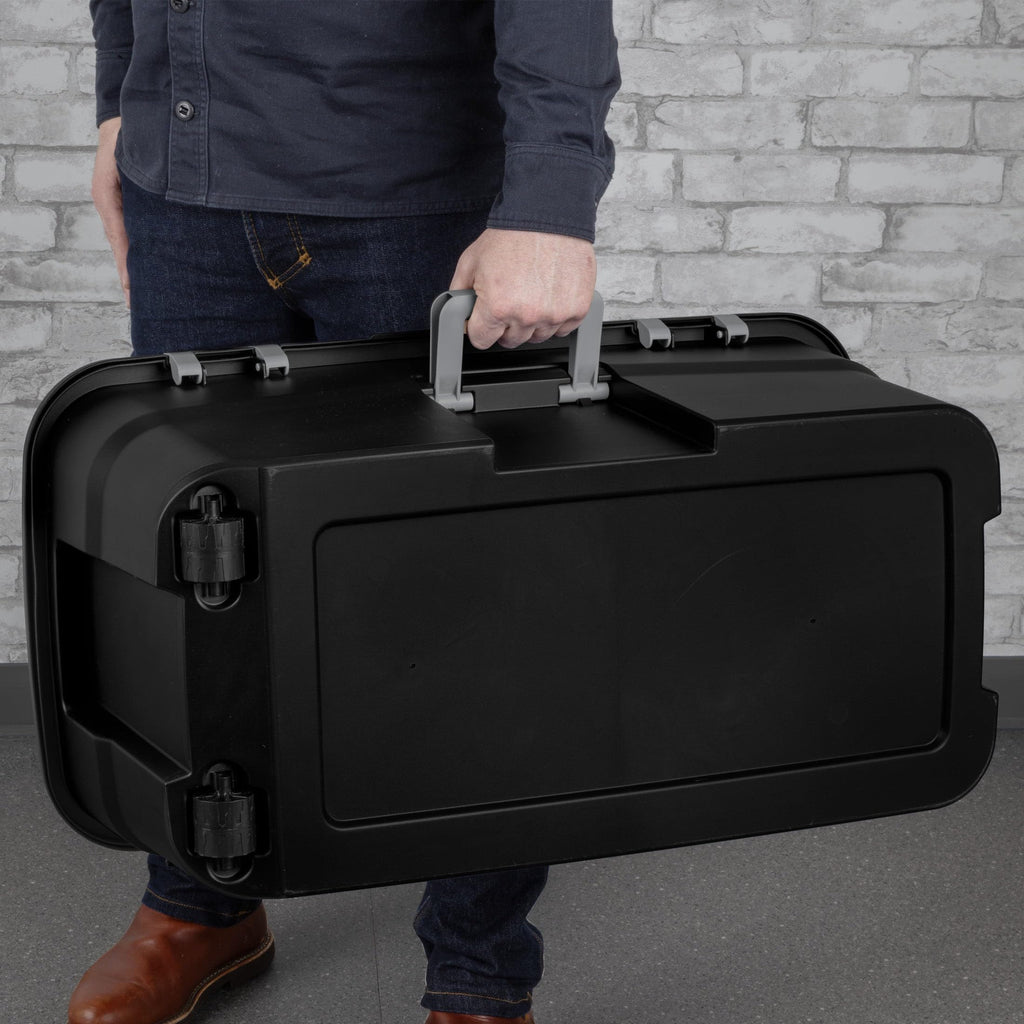 22 Gallon Black Lockable Rolling Storage Footlocker P18744