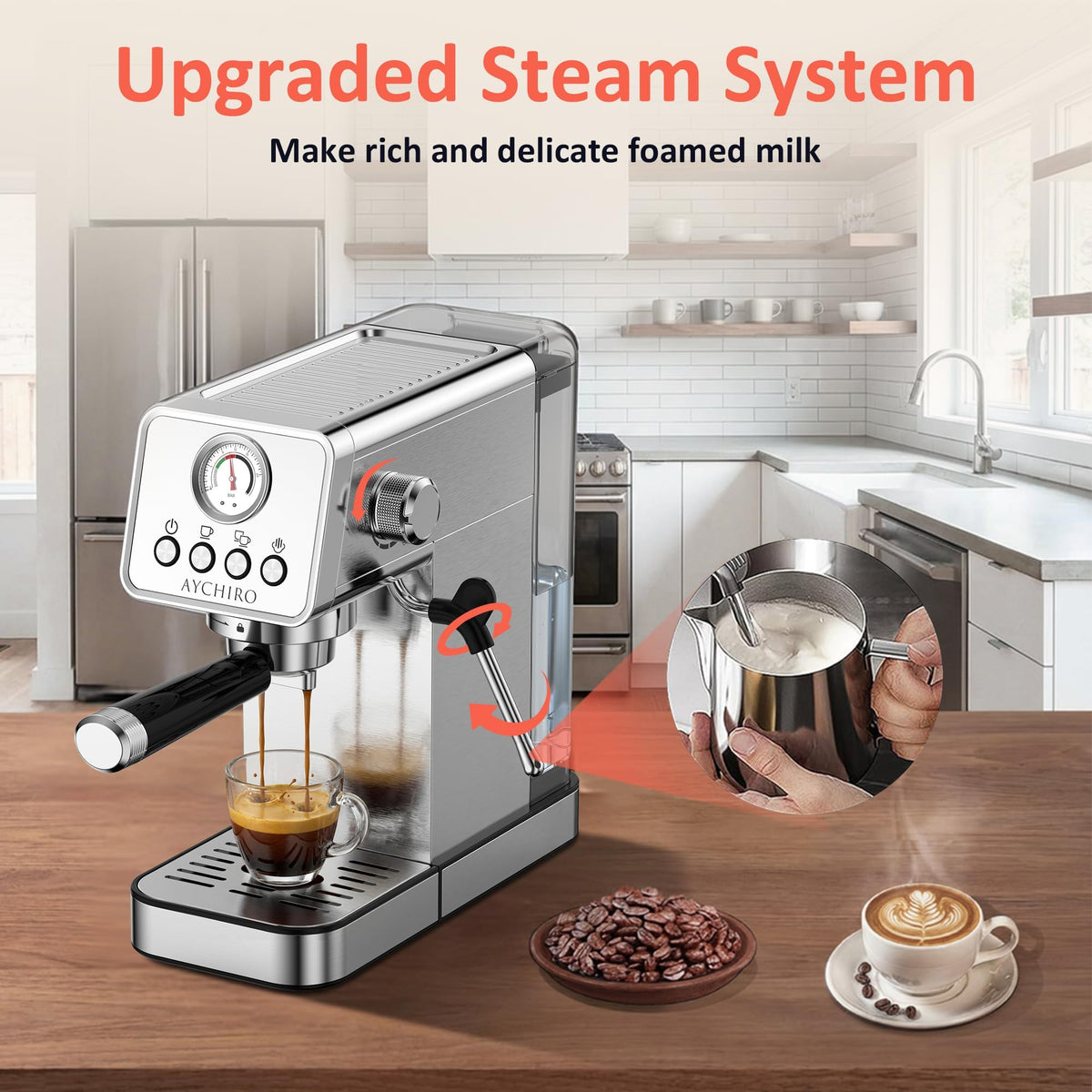 20 Bar Espresso Machine with Steam Wand K3065