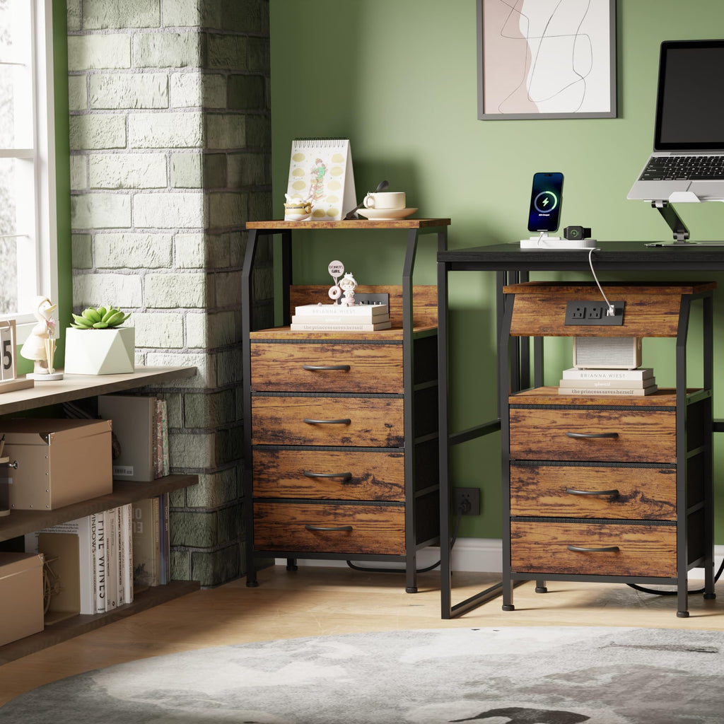 4 Drawer Night Stand with Charging Station D354774