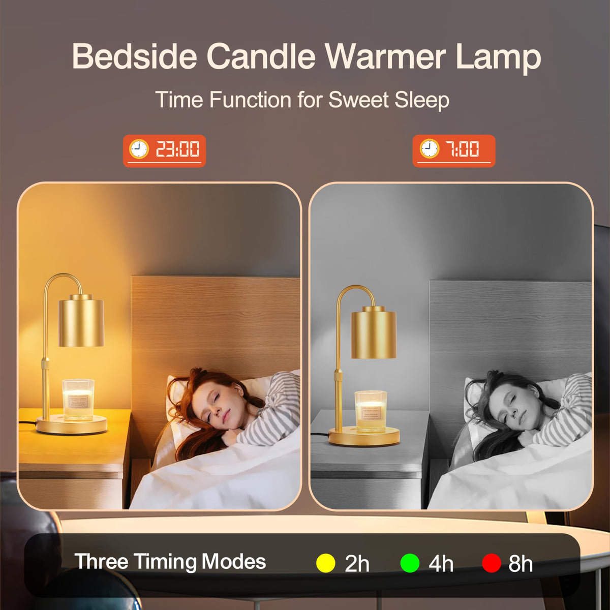 Height Adjustable Electric Candle Warmer Lamp with Timer & Dimmer J940036