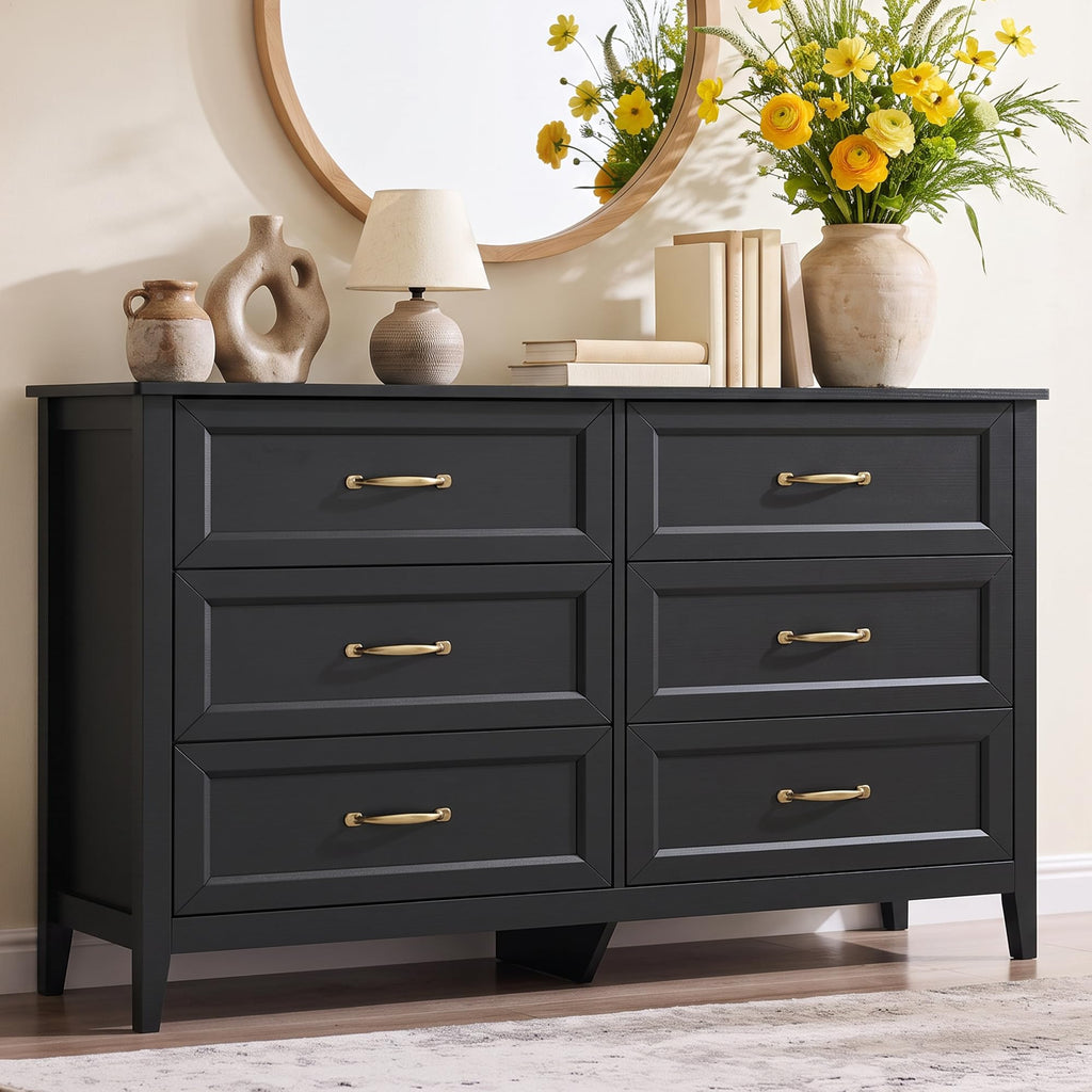 Black 6 Drawer Dresser L93313