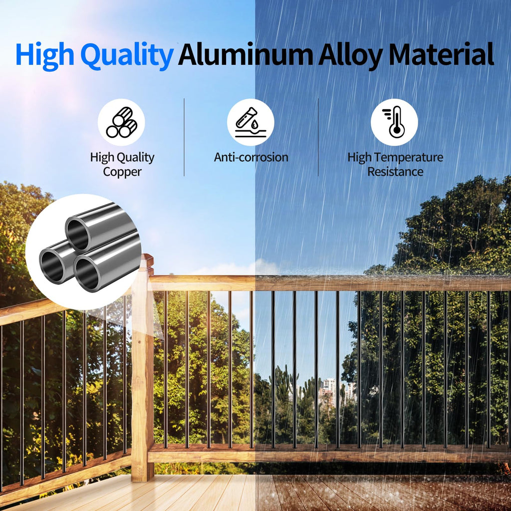 101 Pack 26" x 3/4" Black Round Aluminum Balusters T95114