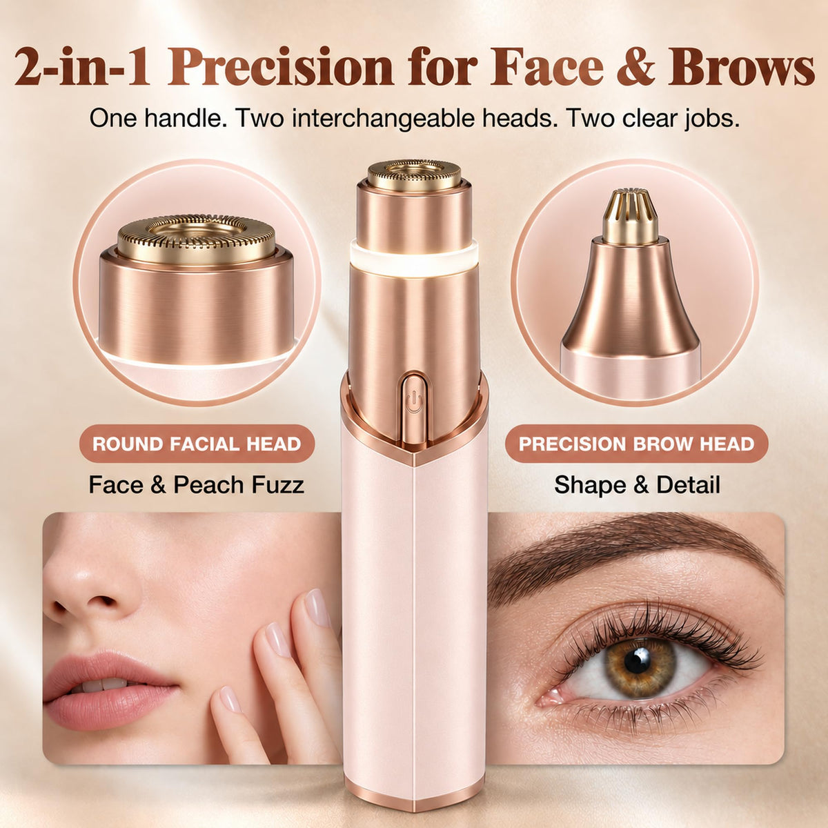 2 in 1 Electric Face Shaver with LED Light C276