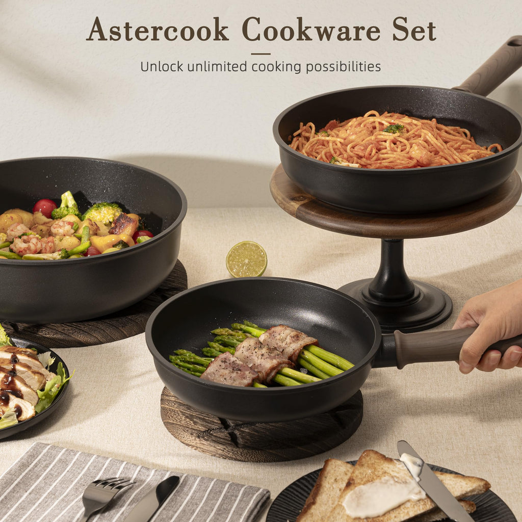 19 Pcs Non Stick Black Titanium Cookware Set S3636