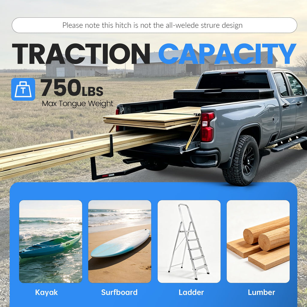 Truck Bed Extender Hitch Mount Extension Rack V50550