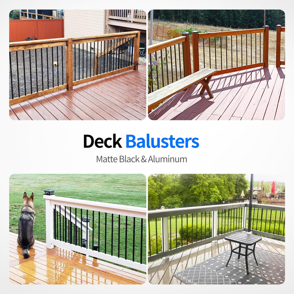 101 Pack 26" x 3/4" Black Round Aluminum Balusters T95114