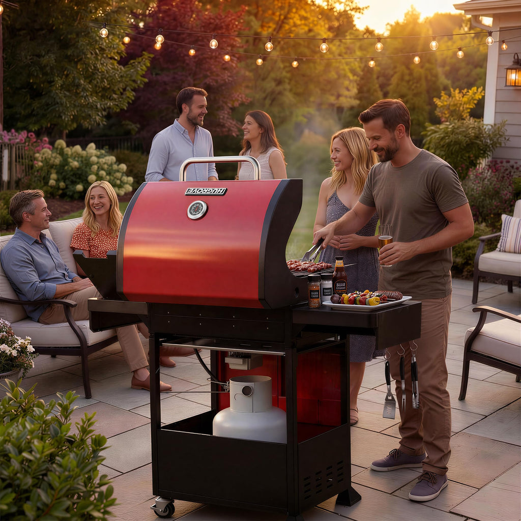 4 Burner Propane Gas Grill with Side Burner B741