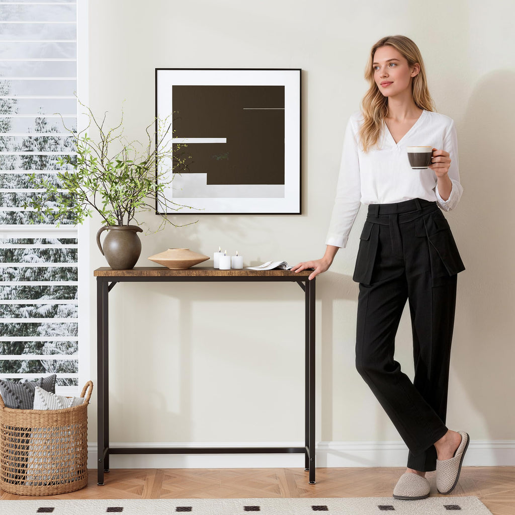 Brown Narrow Console Table S8012