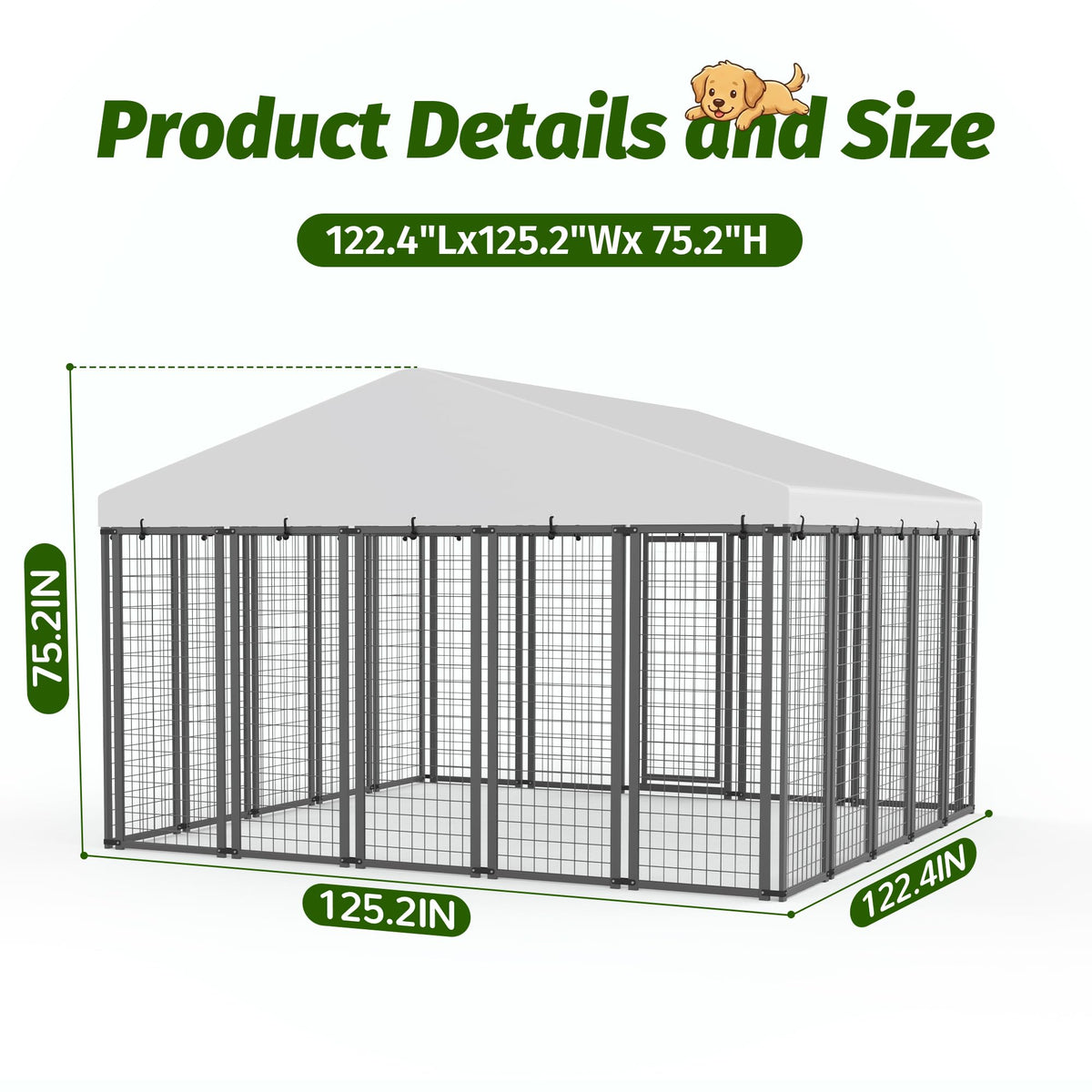 10x10 ft Heavy Duty Outdoor Dog Kennel R12266