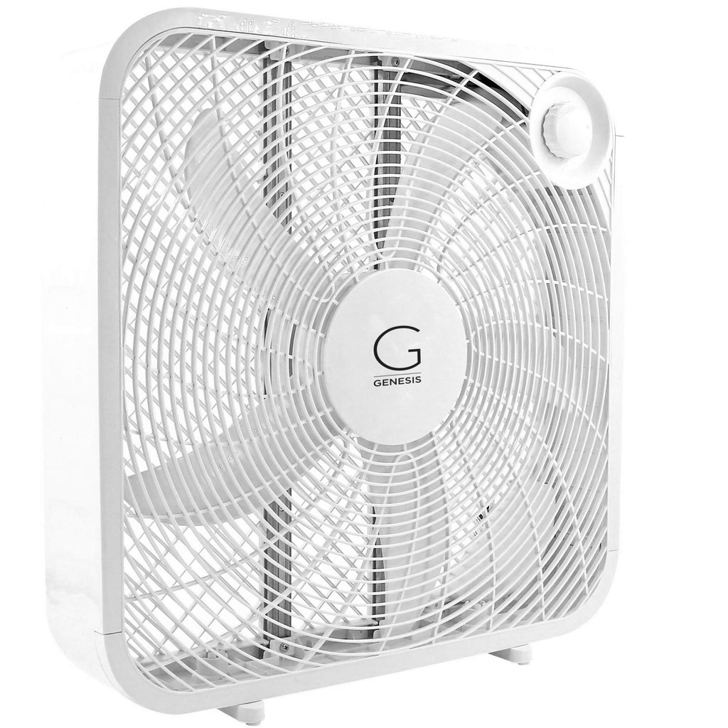 20" Box Fan, 3 Settings, Carry Handle, White Z834249