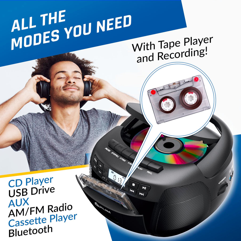 CD Cassette Player with Bluetooth AM FM Radio USB Drive K269470