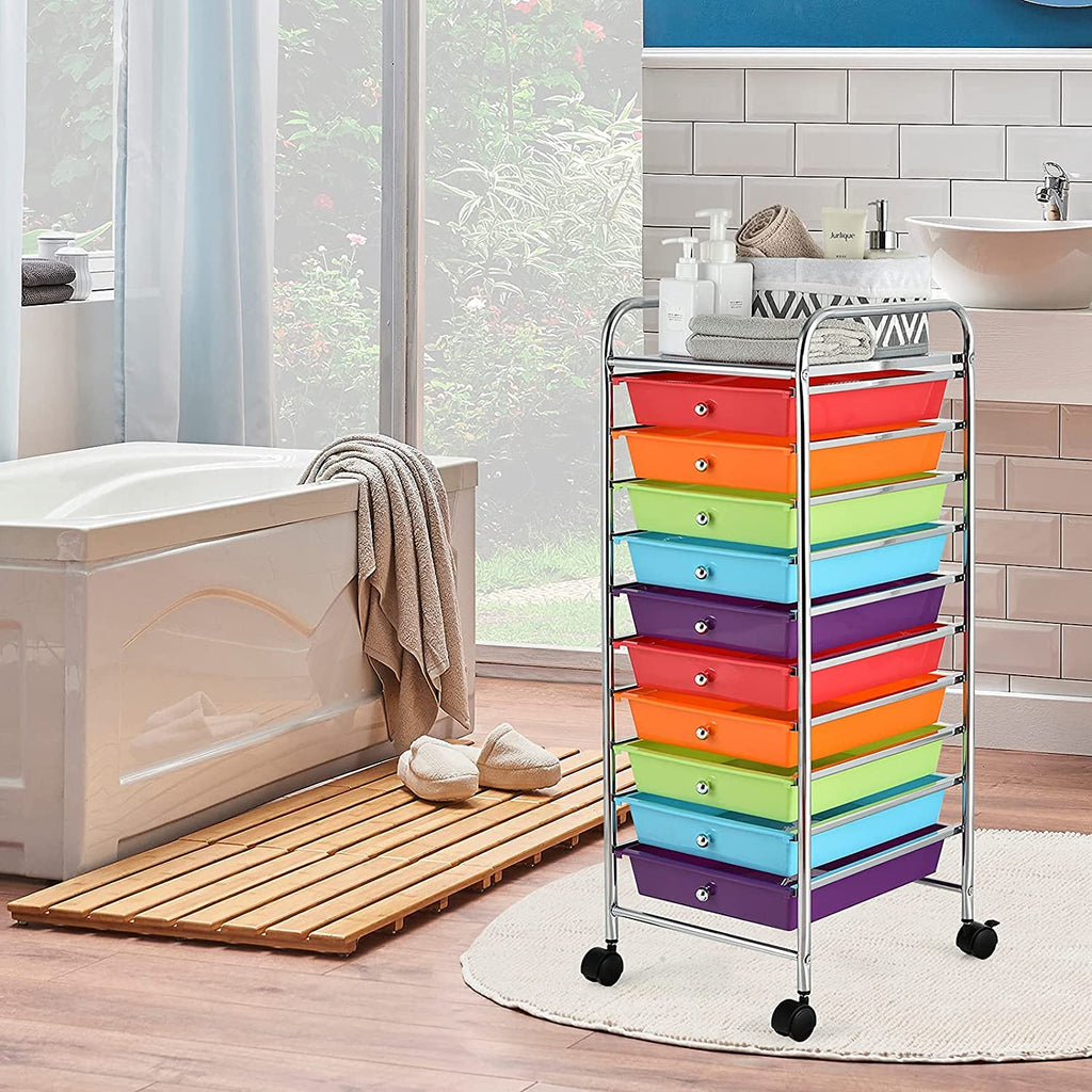 10 Drawer Rolling Storage Organizer Cart I19851