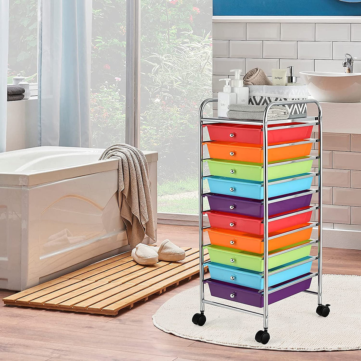 10 Drawer Rolling Storage Organizer Cart I19851